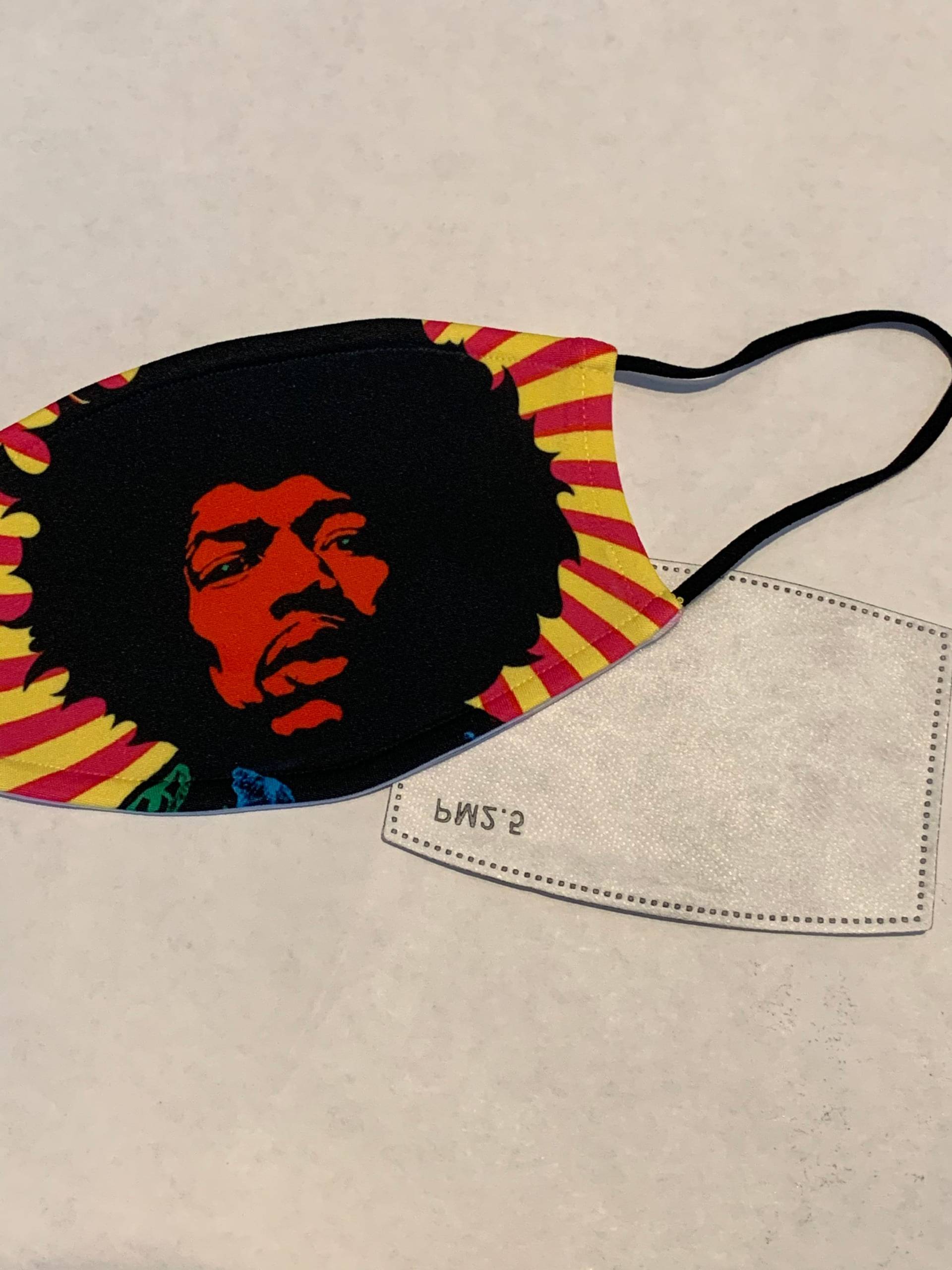 Musiker Jimi Hendrix Bunte Gesichtsmaske Mit Filter von Etsy - theGraphikShop