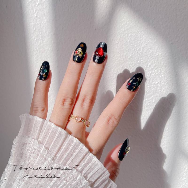 Festliche Zeit Press On Nails, Wählen Sie Ihre Farbe, Winter Luxus Weihnachtsnägel, Weihnachts Nägel, Ornamentnägel von Etsy - tomatoesnails