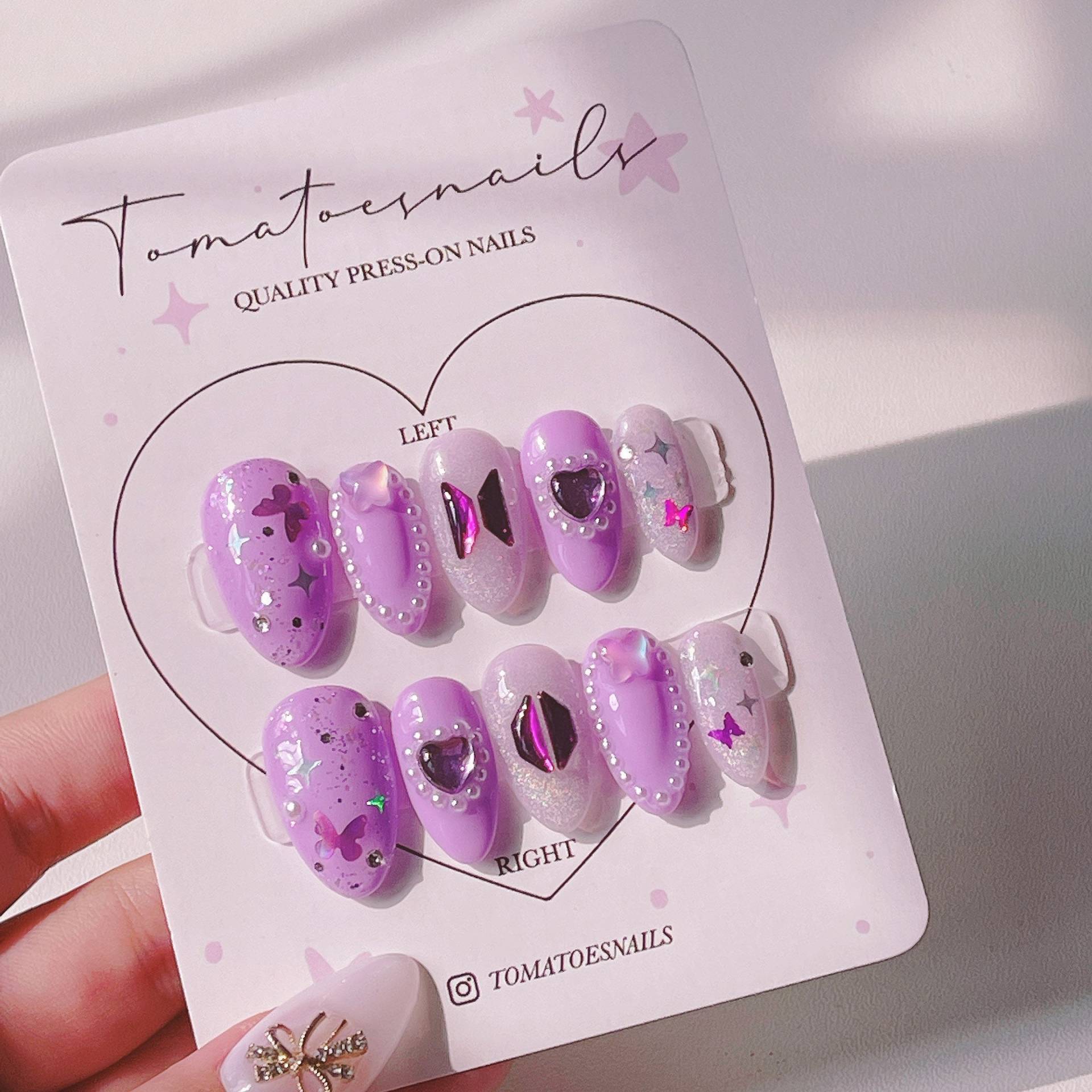 Ich Lila Dich, Süße K-Pop Nägel , Armee Bts Inspiriert Schmetterling Borahae von Etsy - tomatoesnails