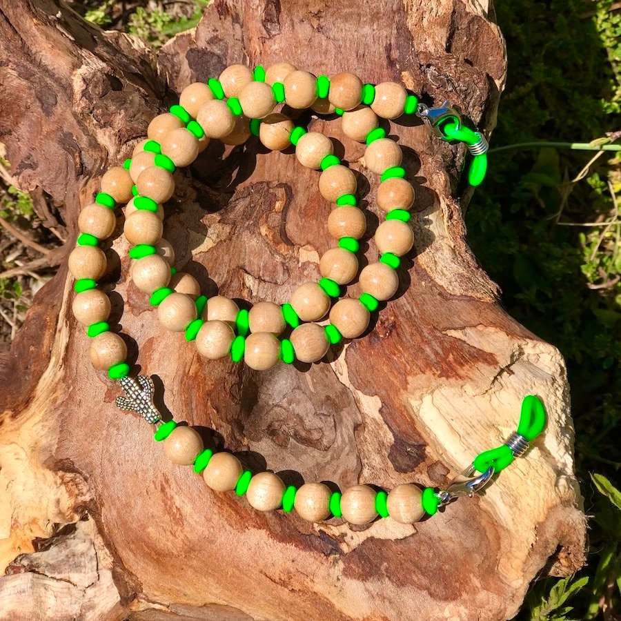 Brillenkette "Cactus - Neon Green" von Etsy - trudiloves