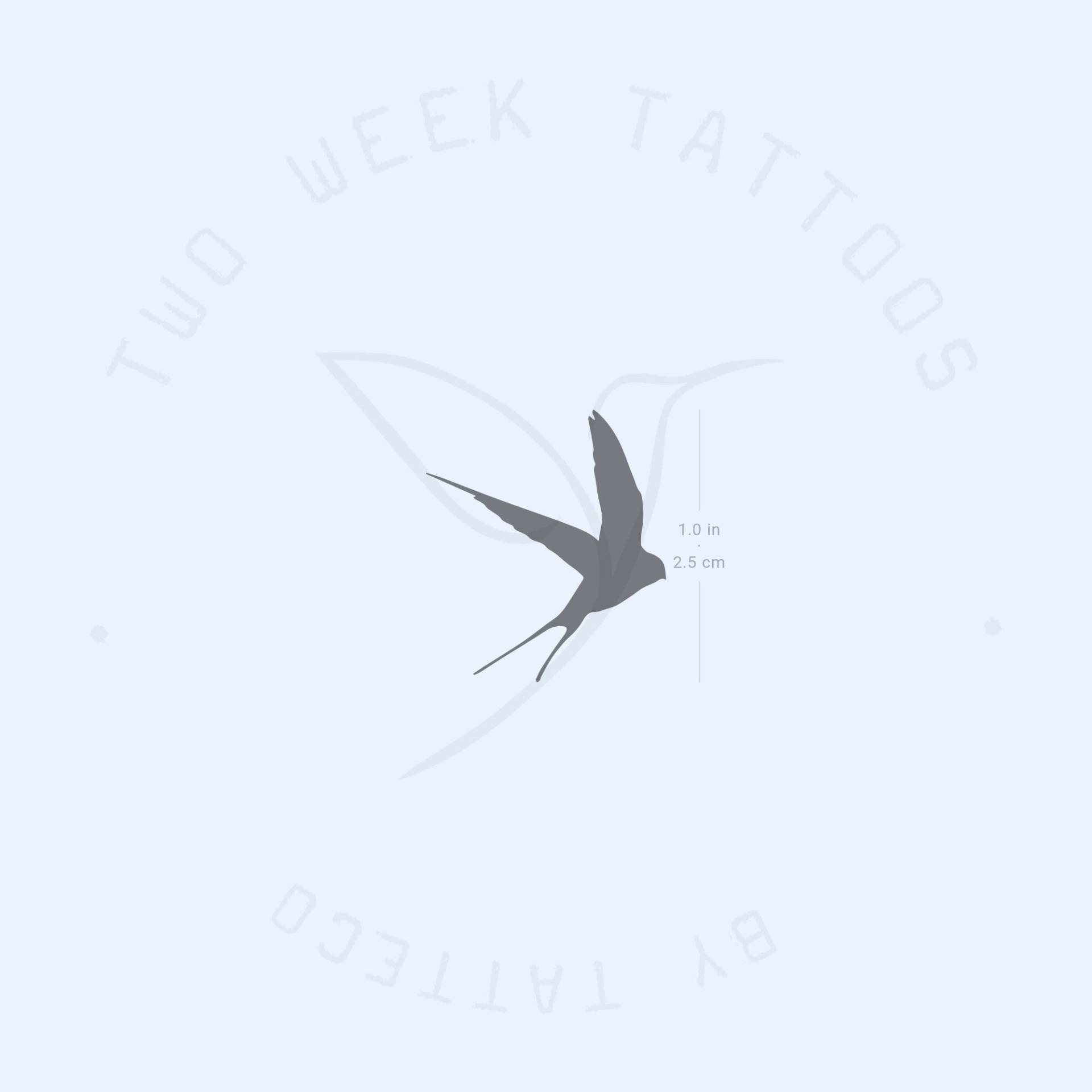 Fliegende Schwalbe Vogel Semi-Permanent Tattoo | 2Er Set von Etsy - twoweektattoos