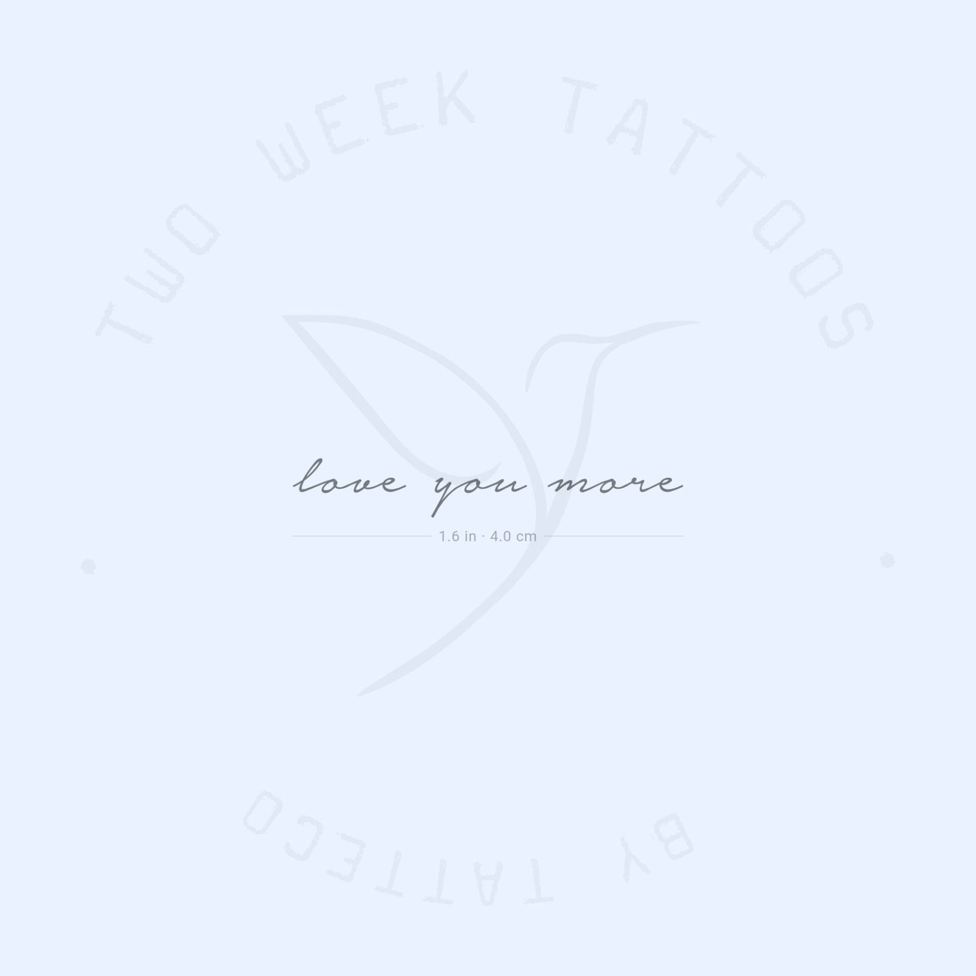 Love You More Semi-Permanent Tattoo | 2Er Set von Etsy - twoweektattoos