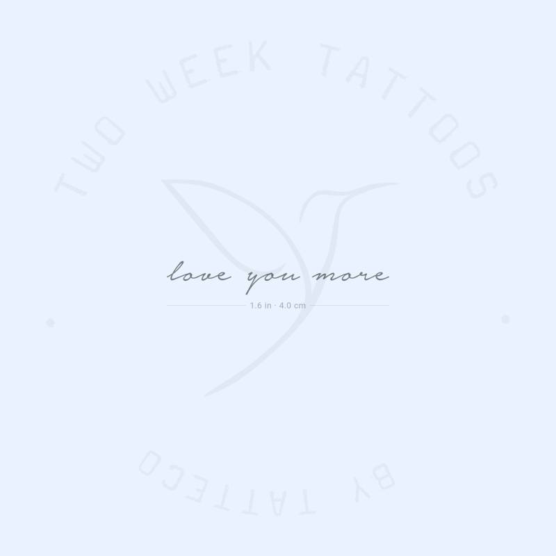 Love You More Semi-Permanent Tattoo | 2Er Set von Etsy - twoweektattoos