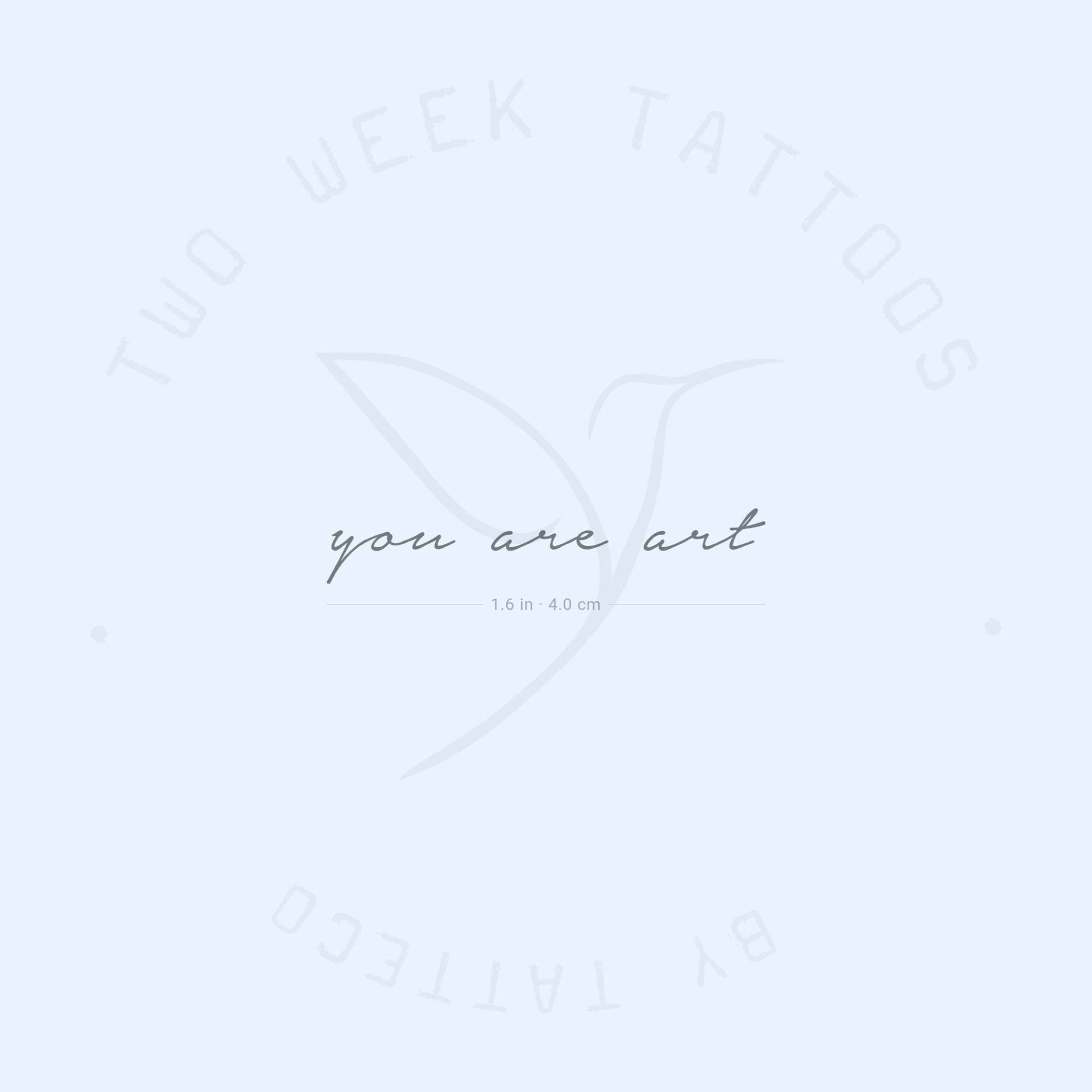 You Are Art Semi-Permanent Tattoo | 2Er Set von Etsy - twoweektattoos