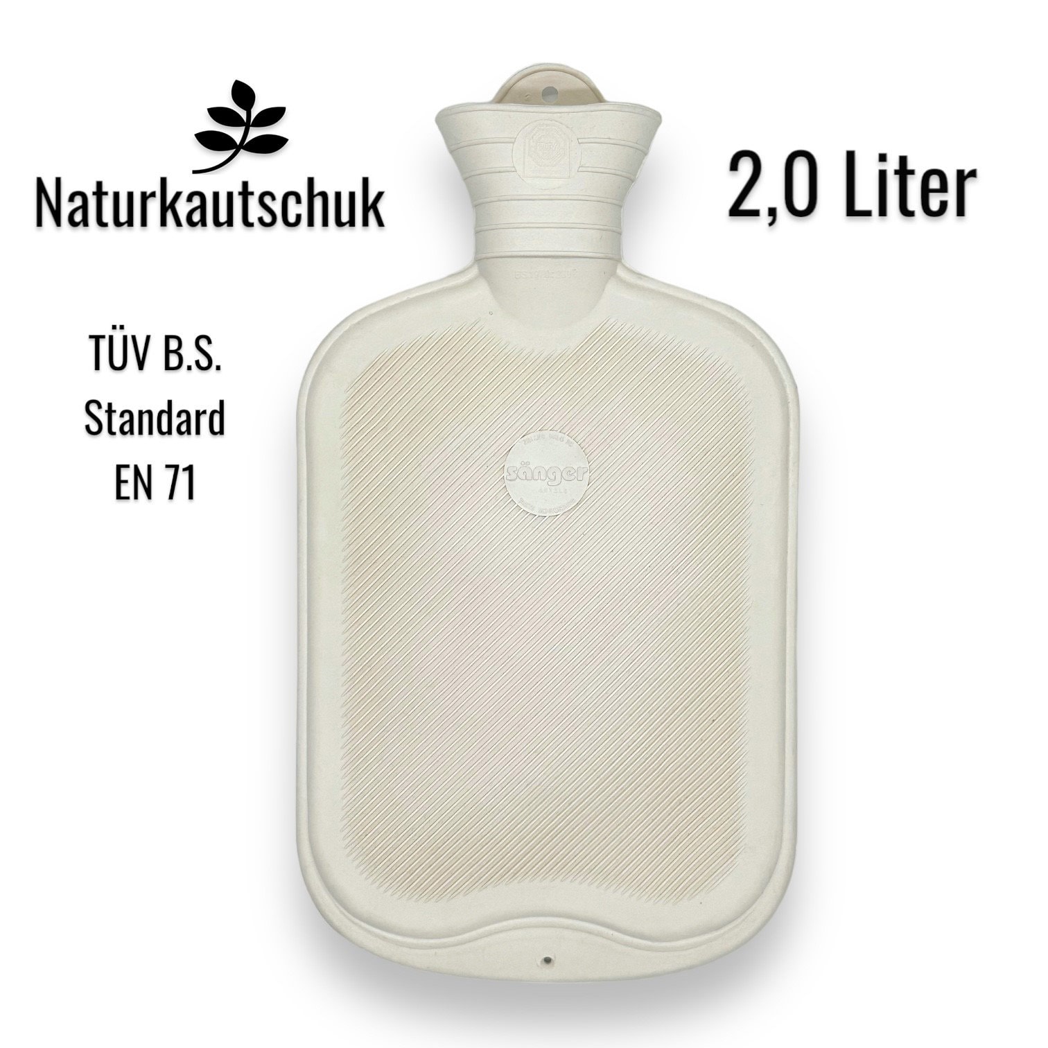 Wärmflasche 2, 0 Liter Sänger ® Weiß Naturkautschuk von Etsy - vintagespirit21