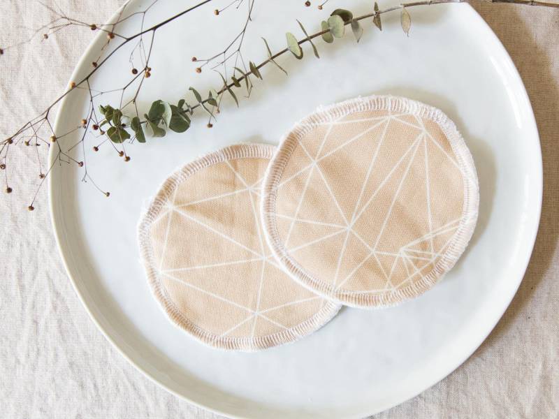 2 Große Make-Up Reinigungspads Aus Biobaumwolle, Beige, Weiß, Waschbare Abschminkpads, Zero Waste Baumwollpads, Handgefertigt von Etsy - vonpleissenstein