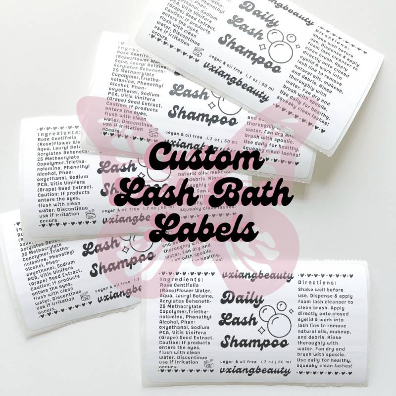 Lash Shampoo Label | Wimpern Pflegeset Zubehör Für Wimpernverlängerung Cleanser Bath Sticker Flaschenetiketten von Etsy - vxiang