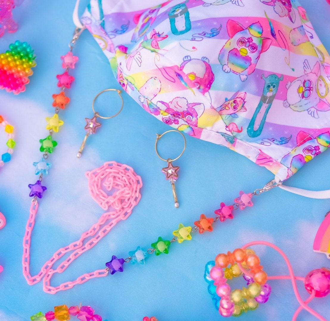 Kawaii Regenbogen Masken/Brillen-Kette von Etsy - winxtwins