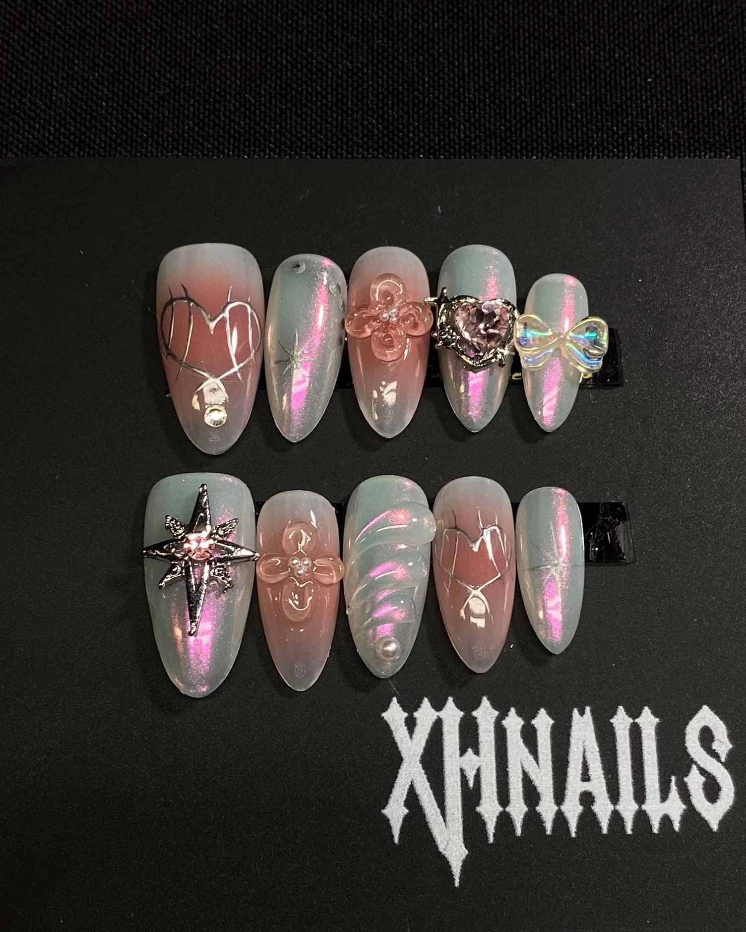 Aurora Drücken Sie Auf Die Nägel von Etsy - xhnailArt