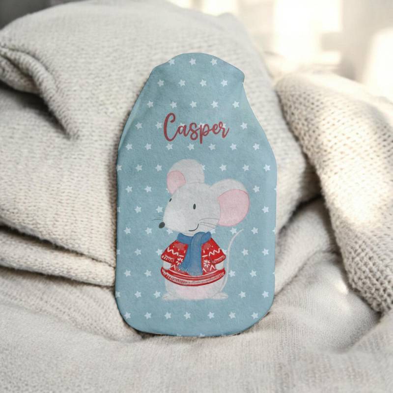 Personalisierte Wärmflasche "Maus" Kuscheliger Wärmflaschenbezug, Kleine Aufmerksamkeit, Geschenkidee Weihnachten, Kinder von Etsy - xxxBESONDERSxxx