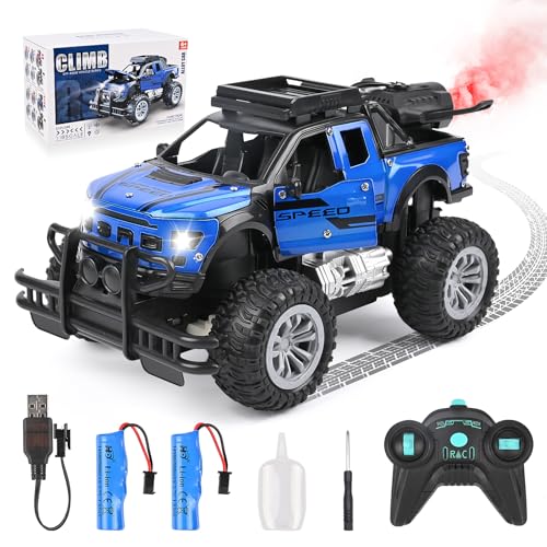 Euakee Ferngesteuertes Auto, 2.4 GHz RC Auto mit Sprays, Auto Spielzeug Geschenk für Kinder Jungen Mädchen ab 6 7 8 9 10 11 12 Jahre von Euakee