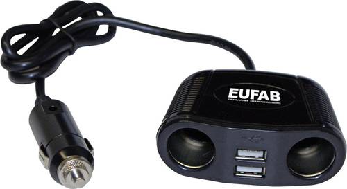 Eufab 16549 Zigarettenanzünder-Verteiler Anzahl Zigarettenkupplungen 2 x Schnittstellen: USB 2 x Be von Eufab