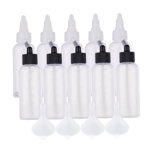 Eujgoov Airbrush -Farbflasche Gläser Duals Action Siphon Futtermittelluft Pinsel 10pcs Quetschflasche für Malen Hobbyisten (10pcs Farbflasche) von Eujgoov