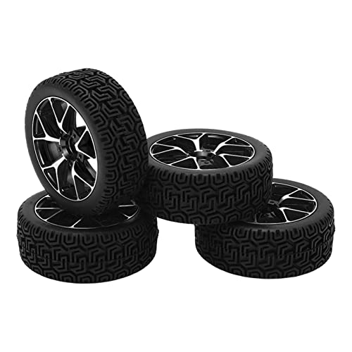 Eulbevoli Reifen, 4 Stück 70 mm RC-Gummireifen Ersatz für Flache Sportwagen im Maßstab 1:10(Schwarz) von Eulbevoli