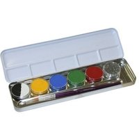 EULENSPIEGEL Schminkpalette 5 Farben 1 Glitzer 7 Teile Metalletui von Eulenspiegel