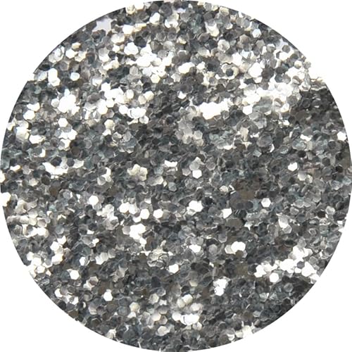 Eulenspiegel 907412 - Bio Glitter Silber, grob, 6 g, biologisch abbaubar, Glitzer für Gesicht & Körper von Eulenspiegel