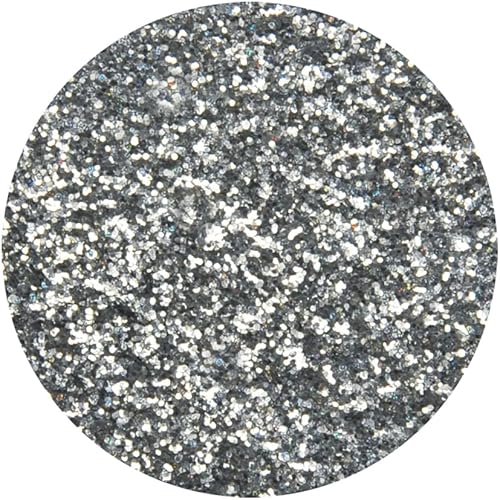 Eulenspiegel 907450 - Bio Glitter holografisch Silber, mittel, 6 g, biologisch abbaubar, Glitzer für Gesicht & Körper von Eulenspiegel