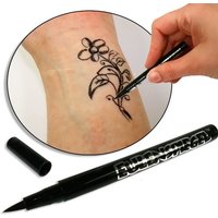 Eulenspiegel Tattoo Pen Schwarz, präzise Spitze, für temporäre Tattoos von Eulenspiegel