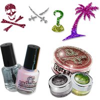 Glittertattoo-Set Karibik mit 3x Glitter, 4 Tattooschablonen +Kleber von Eulenspiegel