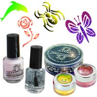 Glitzer Tattoo-Set Best of..Glitzer, Hautkleber, 4 Schablonen von Eulenspiegel