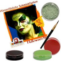 Kinderschminke Halloween im Set für Profis: 4 Farben,Pinsel +Anleitung von Eulenspiegel