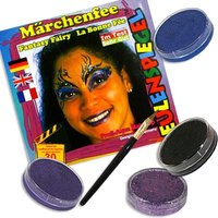 Kinderschminke-Set Märchenfee, Profi-Aqua, 3 Farben +1xGlitzer +Pinsel von Eulenspiegel