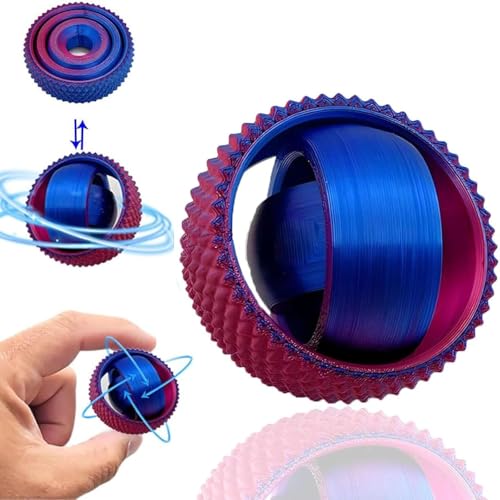 3D Rotating Ball Toy,Rotating Ball Fidget Toys,3D Printed Stress Relief Spinner Toy,Desk Toy for Stress & Anxiety Relief, Fingertip Ball Sensory Toys Gift for Kids & Adults (Purple) von Eunmsi