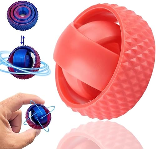 3D Rotating Ball Toy,Rotating Ball Fidget Toys,3D Printed Stress Relief Spinner Toy,Desk Toy for Stress & Anxiety Relief, Fingertip Ball Sensory Toys Gift for Kids & Adults (Red) von Eunmsi