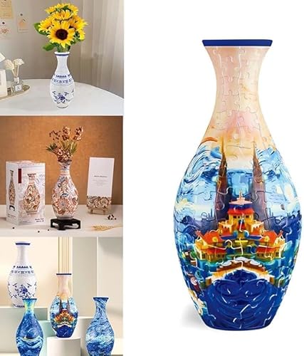 3D Vase Puzzles for Adults, DIY Kitchen Bouquet Unique Puzzles,3D Arts Puzzle Vase, Flower Vase Puzzle Accessories,for Home and Office Decor (Castle) von Eunmsi