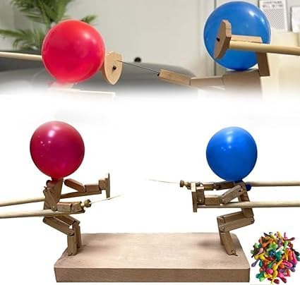 Balloon Bamboo Man Battle,Wooden Bots Battle Game for 2 Players,Balloon Brawlers Game,Fast-Paced Party Game for Kids and Adults,Fun and Exciting (30cm*3mm) von Eunmsi