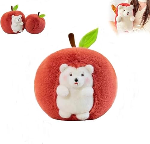 Eunmsi Lovely Apple Hedgehog Stuffed Animal Plush Pillow, Hedgehog Stuffed Animal,Detachable Apple Hedgehog Plush Toy, Apple House Hedgehog Hide and Seek Plush Toy (1 pcs) von Eunmsi