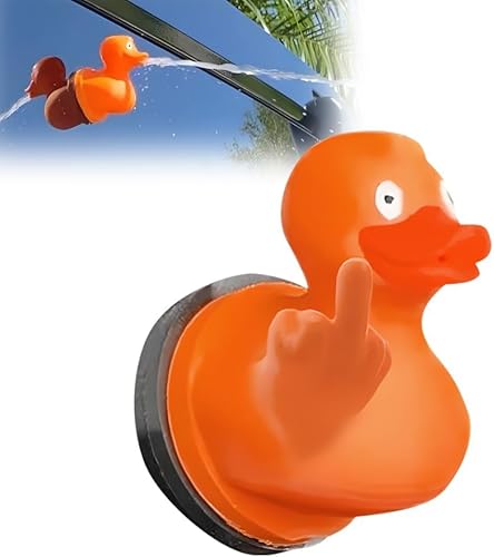 Meet The Ultimate car Accessory: The Fun Middle Finger Spraying Duck,Rubber Ducks, Creative Middle Finger Spraying Duck Gag Gift,Spraying Middle Finger for All Car (Orange, No Middle Finger) von Eunmsi