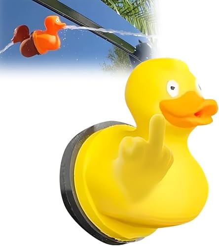 Meet The Ultimate car Accessory: The Fun Middle Finger Spraying Duck,Rubber Ducks, Creative Middle Finger Spraying Duck Gag Gift,Spraying Middle Finger for All Car (Yellow, No Middle Finger) von Eunmsi