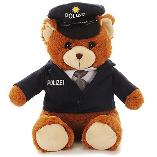 Euro Souvenirs Kuscheltier Bär aus Plüsch | Plüschbär in verschiedenen Motiven | weiches Stofftier | Feuerwehrmann Polizist Arzt (Bär Polizist) von ANICEMOON