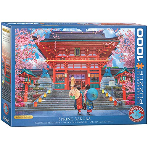 EuroGraphics 6000-5533 Asia House by David McLean Sakura Spring Puzzle 1000 Teile, Mehrfarbig, 48x68cm von EuroGraphics