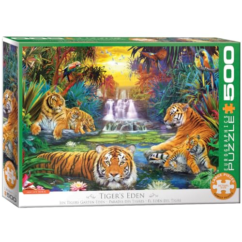 EuroGraphics 6500-5457 Puzzle Tigers Eden, 500 Teile, Mehrfarbig, 48 x 68 cm von EuroGraphics