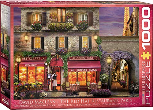 Eurographics 6000-0963 The Red Hat Restaurant Paris by David Mc Lean Puzzle, Mehrfarbig, 48 x 68 cm von EuroGraphics