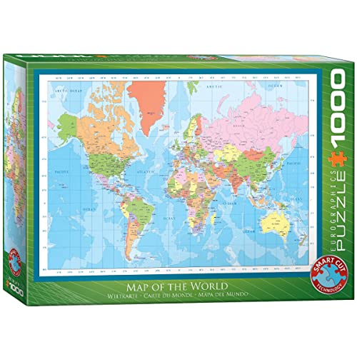 Eurographics 6000-1271 Map Of The World Puzzle, Mehrfarbig, 1000 von EuroGraphics