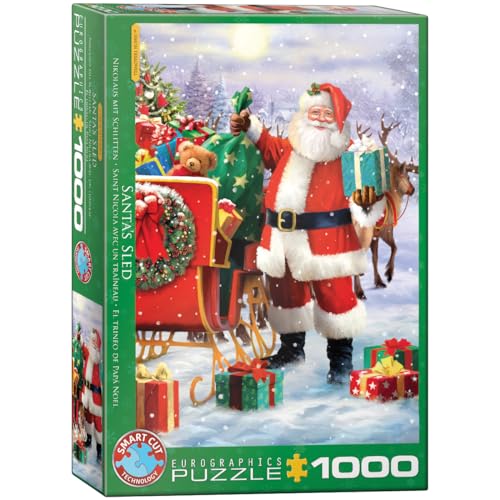 Eurographics 1000 Teile - Nikolaus mit Schlitten von Simon Tread, White von EuroGraphics