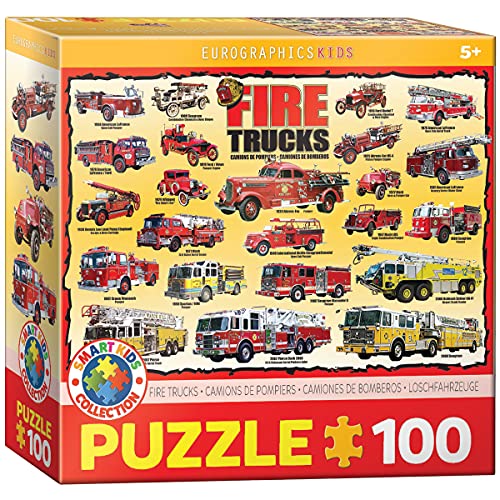 Eurographics 6100-0239 Fire Trucks 100 Piece Jigsaw Puzzle, bunt, 33 x 48 cm von EuroGraphics