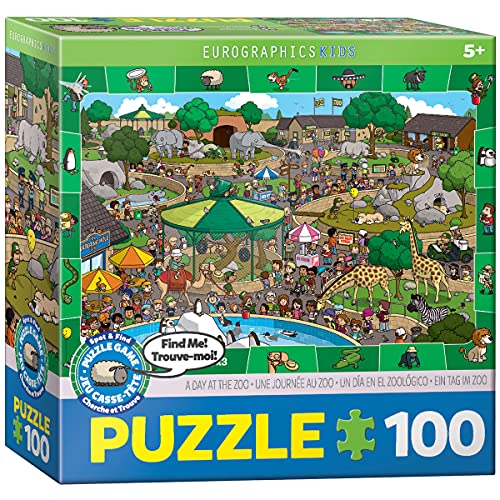 A Day at the Zoo - Spot and Find Puzzle, 100-Piece, Blau von EuroGraphics