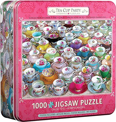 Eurographics Puzzle in Tin: Tea Cup Party, 1000 Piece Puzzle for Adults von EuroGraphics