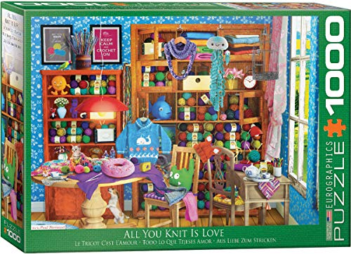 EuroGraphics 6000-5405 All You Can Knit is Love-1000 Piece Puzzle, Mehrfarbig, Standard-Größe von EuroGraphics