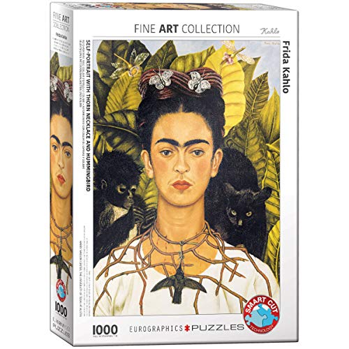 EuroGraphics 6000-0802 Puzzle Frida Kahlo - Selbstportrait mit Dornen-Halskette und Kolibri, 1000 Teile, Mehrfarbig von Eurographics