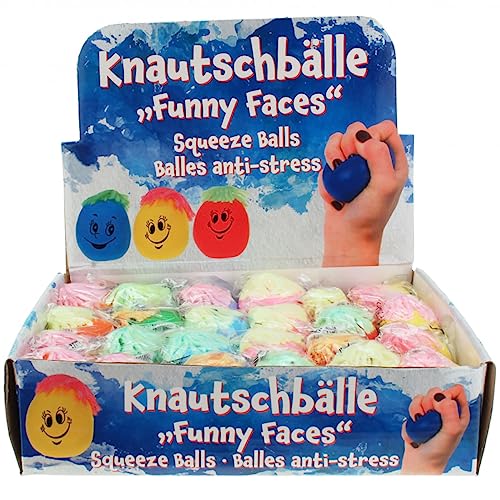 12 x Wutball Knetball Knautschball Antistressball Ball Lachgesicht Funny Face Spielzeug Tombola Giveaway Kindergeburtstag von Eurofuchs24