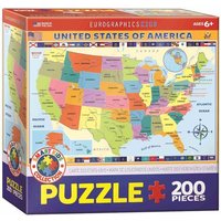 Eurographics 6200-0651 - Karte der Vereinigten Staaten, Puzzle, 200 Teile von Eurographics