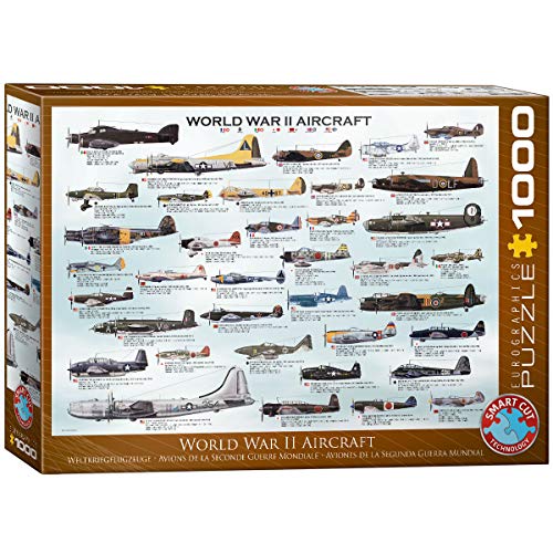 Eurographics 6000-0075 World War II Aircraft 1000 Piece Avioane Puzzle, bunt, Flugzeuggrau von EuroGraphics