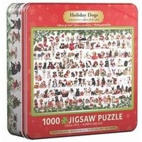 Eurographics 8051-0939 - Holiday Dogs Tin, 1.000 Blech Puzzle von Eurographics