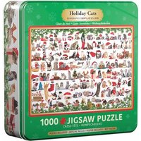 Eurographics 8051-0940 - Holiday Cats Tin, 1.000 Blech Puzzle von Eurographics