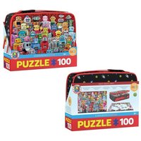 Eurographics 9100-5827 - Lunchbox, Brotdose mit Puzzle 100-Teile, Motiv: Roboter, Smart Kids Collection von Eurographics